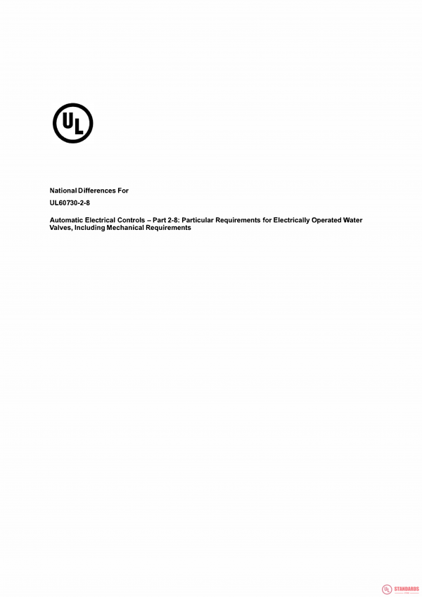 UL 60730-2-8 PDF UL 60730-2-8 PDF